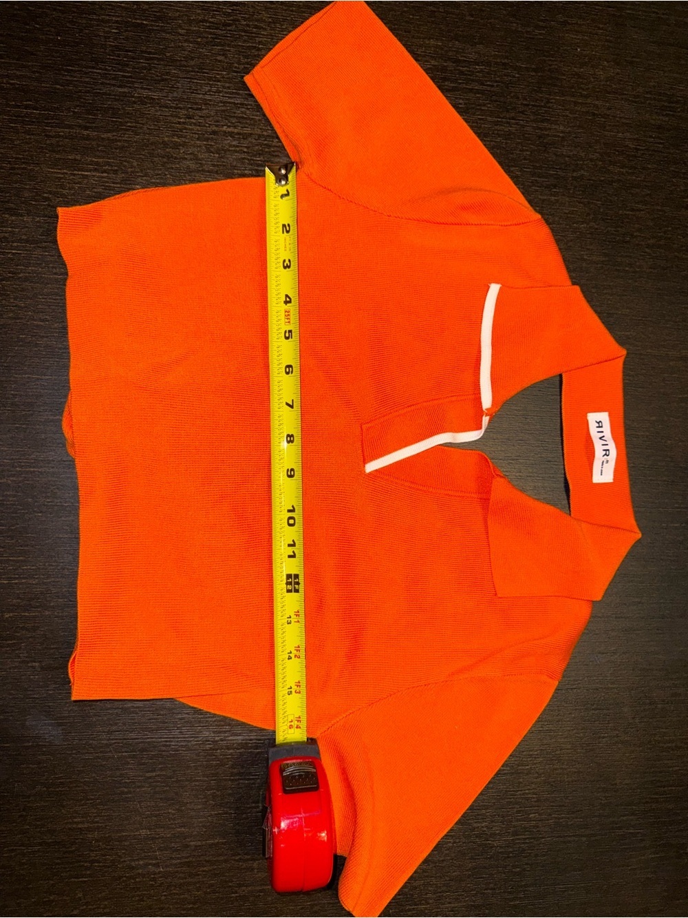 RIVIR Orange Knit 2 Piece Skirt Set Crop Polo Top Y2K Preppy Tennis Outfit - Picture 6 of 10